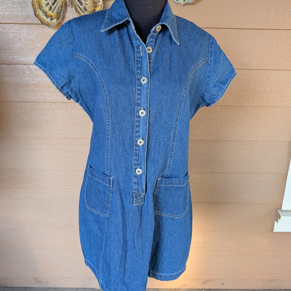 Xhilaration Blue Denim Short Sleeve Dress